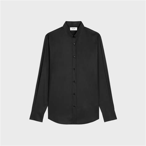 loose shirt with inverted collar in cotton poplin 